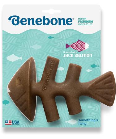 Benebone Fishbone Dog Chew Toy | Made in USA | Brown Medium Toy for Aggressive Chewers - Buy Online on SooperMarket.com
