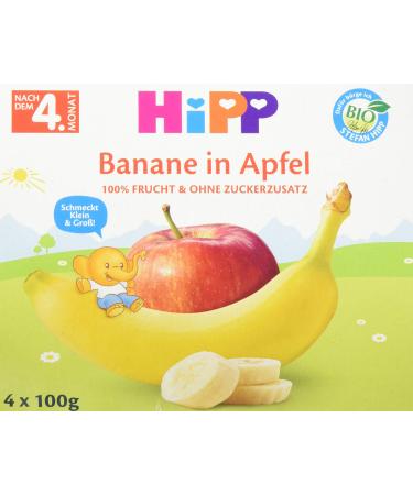 Hipp Organic Fruits in a Cup Banana in Apple Pack of 6 (6 x 400 g) H 5820 Banana in Apple. 4x100g 4x100g Banana in