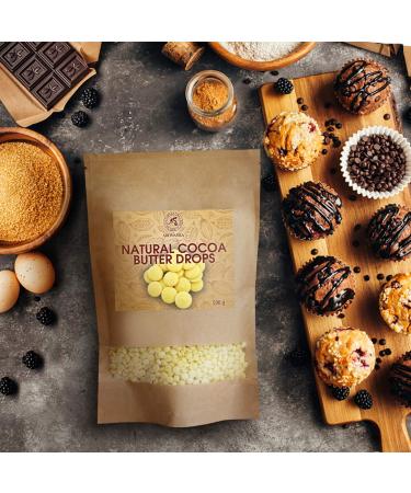Cocoa Butter Chips 500g - Pure Theobroma Cocoa Butter Drops for Baking & Beauty | Rich in Antioxidants Minerals & Vitamins - Buy Online on SooperMarket.com