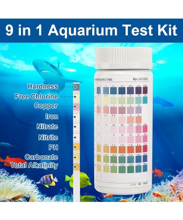Buy Aorops 9-in-1 Aquarium Test Strips - 100 Pieces for Accurate Water Testing | Nitrate Nitrite Hardness pH & More - Ideal for Fish Tanks - Buy Online on SooperMarket.com