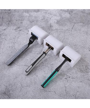 Silicone Travel Razor Case & Holder Set - Gray & White | Razor Protector for Manual Razors - Buy Online on SooperMarket.com