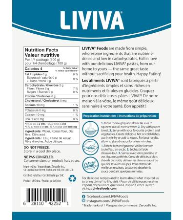 LIVIVA Organic Shirataki Konjac Spaghetti (4 Pk) Diabetic-Friendly Low Carb Low Calorie Pasta Noodles Ready to Serve No Odor Certified Non-GMO Gluten Free Vegan Plant-Based Keto Kosher Halal - Buy Online on SooperMarket.com