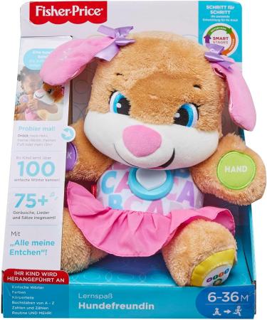 Fisher-Price Learning Fun Dog Friend | Interactive Speaking & Singing Toy for Babies 6 Months+ | Educational Gift for Boys & Girls | German Speaking Dog (FPP53) - Buy Online on SooperMarket.com