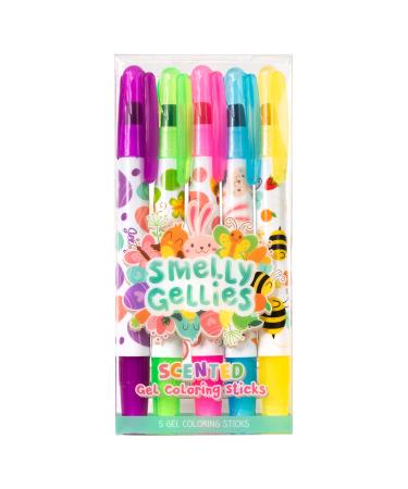 Scentco Spring Smelly Gellies - Scented Glidewrite Gel Coloring Sticks Crayons Highlighters - 5 Count - Gifts for Kids