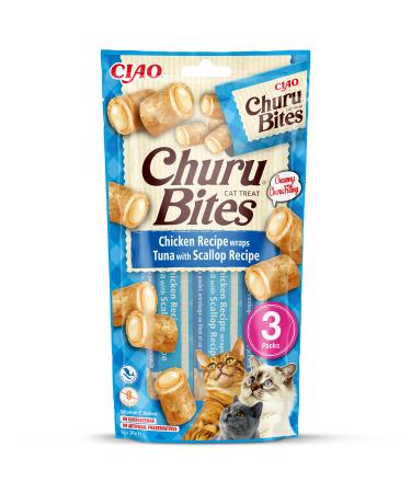 Churu Cat Snack Bites Chicken Tuna + Scallops 3x10g Scallops 30 g (1 pack)