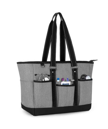 Trunab Tote Bag for Nurse, Large Shoulder Bag, Nursing Bag for Work, School, Travel Grey