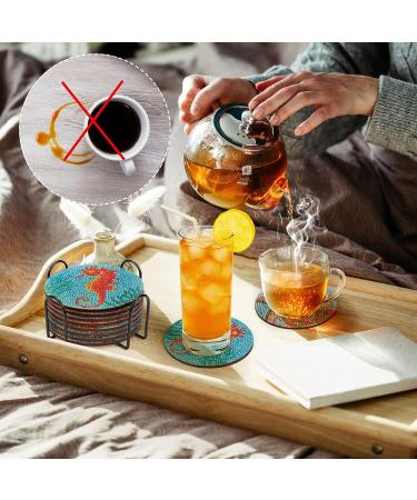 BABORUI 5D Ocean Diamond Painting Coasters - 8Pcs Sea Art Kit for Adults & Kids | Beach House Decor - Buy Online on SooperMarket.com
