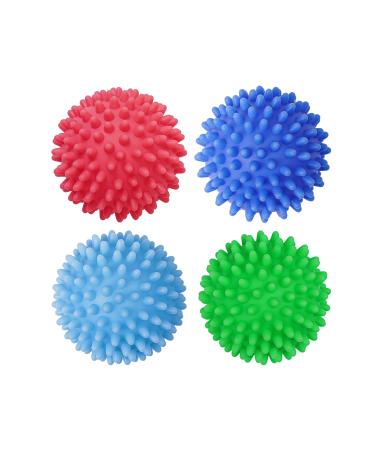Bienstylife 4-Pack Reusable Laundry Dryer Balls - Eco Friendly Fabric Softener Alternatives Soften and Fluff Laundry Wrinkle Release(Set of 4 Colorful Color) Vibrant Series