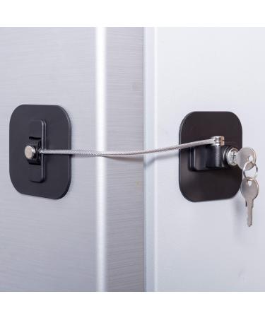 Refrigerator Lock,Fridge Lock with Keys,Freezer Lock and Refrigerator Lock for Child Proof(Fridge Lock-Black 1Pack)