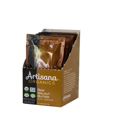 Artisana Organics Raw Walnut Butter with Cashews - No Sugar Added, Just Two Ingredients - Vegan, Paleo, Keto Friendly Snack, 1.06oz Pouches (10 Pack)