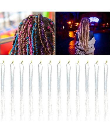Hair Tinsel Strands Kit Colorful Glitter Bling Sparkly Hair Extension Shiny Hair Extension Tinsels Party Highlights Glitter Hairpieces Hair Accessories for Women Girls Party Cosplay(Silver) - Buy Online on SooperMarket.com