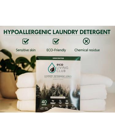 Laundry Detergent Sheets - Hypoallergenic Eco-Friendly Biodegradable & Cruelty-Free - Travel Friendly (Unscented 80 Loads - Buy Online on SooperMarket.com