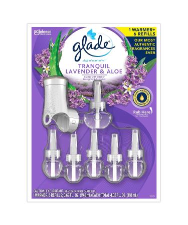 Glade PlugIns Scented Oil Refills + Warmer Tranquil Lavender & Aloe