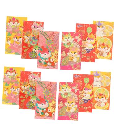 CAXUSD 24pcs Envelopes Cartoon Red Packet Hongbao Red Money Pocket Creative Red Packet Festival Red Envelope Chinese Red Envelope Red Pocket Red Packets Red Envelope Bag Paper Lucky As Shown 2 16.8X8.8CM