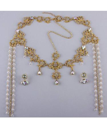 Bridal Headband and Earrings Crystal Jewelry Set for Women - Wedding Tiara Rhinestone Hair Accessories - Buy Online on SooperMarket.com