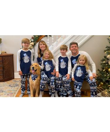 IFFEI Christmas Pyjamas Matching Family Pajamas Set - Xmas Letter Print Tops & Plaid Pants Sleepwear for Women Men Kids - 6-7 Years Blue/Letter - Buy Online on SooperMarket.com
