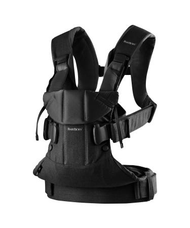 BabyBjrn Baby Carrier One, Cotton, Black, One Size (098023US) Cotton Mix Black