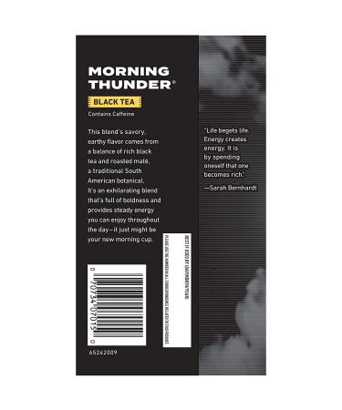 Celestial Seasonings Morning Thunder Black Tea - 20 Count (Pack of 6) | Energizing Blend | Natural Caffeine | Fresh and Bold Flavor - Buy Online on SooperMarket.com
