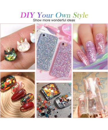 AOOWU Chunky Glitter 12 Colors 3D Nail Art Sequins - Festival & Holographic Cosmetic Glitter for Nail, Face, Body & DIY Art - Buy Online on SooperMarket.com
