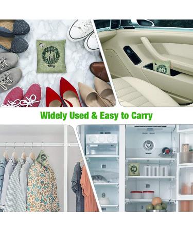 LEPO Bamboo Air Purifying Bags 8 Pack - Natural Activated Charcoal Odor Absorber for Shoes, Cars, and Home - Buy Online on SooperMarket.com