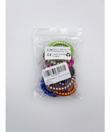 10 Pcs Spiral Hair Bobbles - Elastic Telephone Cable Hair Ties for Women & Girls - Traceless Assorted Colors - Buy Online on SooperMarket.com