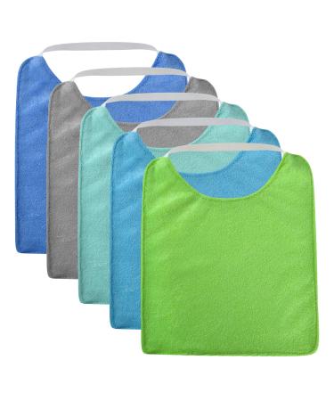 Vicloon Baby Bandana Dribble Bibs Drool Bibs 5pcs Infant Bibs Baby Teething Bibs Soft and Absorbent Baby Bandana Bib Set for Baby Boys and Girls Unisex Bibs Blue-Green-Grey