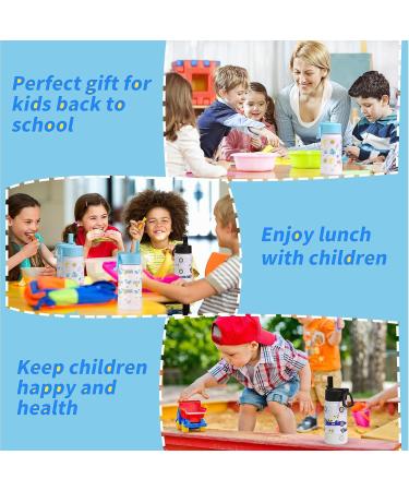 Kids 12oz Stainless Steel Insulated Water Bottle - BPA Free, Leak-Proof, White Racing Design - Keeps Drinks Hot/Cold - Ideal for School Boys and Girls - Buy Online on SooperMarket.com