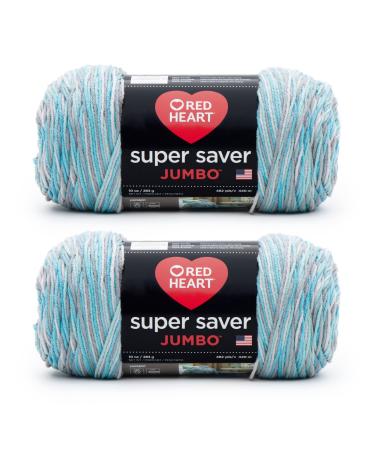Red Heart Super Saver Jumbo Icelandic Yarn - 2 Pack of 283g/10oz - Acrylic - 4 Medium (Worsted) - 482 Yards - Knitting/Crochet Icelandic 2 Pack