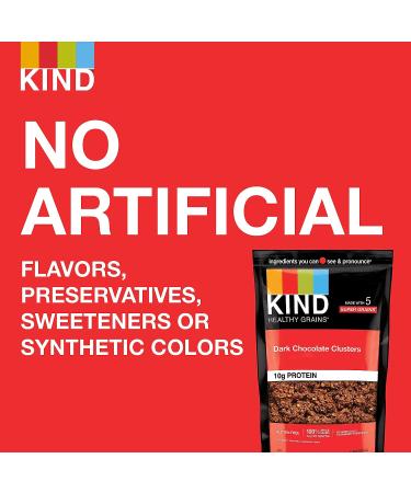 KIND Healthy Grains Clusters Dark Chocolate Granola 11oz - Pack of 6 (Gluten Free, 10g Protein) - Buy Online on SooperMarket.com