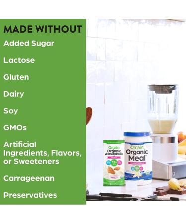 Orgain Organic Plant Based Protein Almond Milk - Unsweetened Vanilla 32 Fl Oz (Pack of 6) | Non-Dairy, Vegan, Gluten-Free, Soy-Free, No Sugar Added | Lactose-Free, Kosher, Non-GMO - Buy Online on SooperMarket.com