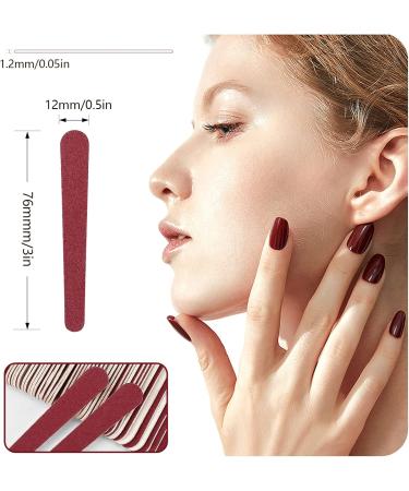 JSRQT 100 Pieces Nail File Set Cushioned Emery Boards Double Sided Acrylic Nail File Mini Nail Files Bulk for Women Girls Nail Filer Nail File Buffer Set Manicure Tool for Natural Acrylic Fake Nails - Buy Online on SooperMarket.com