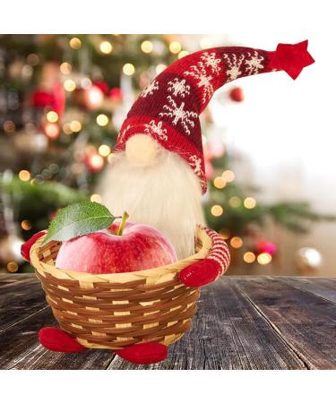 Christmas Candy Basket Table Decor Gnomes Wicker Basket for Christmas Candy Storage Jars Weaving Santa Claus Storage Basket for Christmas Decorations Red Christmas Table Decoration Christmas Storage - Buy Online on SooperMarket.com