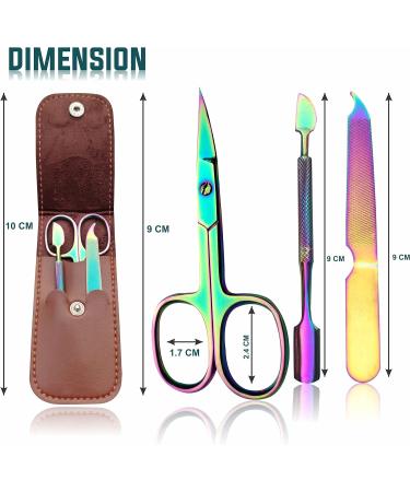 INSTEX Professional Cuticle Nail Scissors & Files Set | Curved Steel Blade for Thick Toenails & Manicure Pedicure | Men Women Beard Nose Trimming | Blue Multicolour - Buy Online on SooperMarket.com