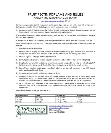 Weavers Country Market Bulk Fruit Pectin Mix for Jams & Jellies - 5 lb. Plastic Bag - Buy Online on SooperMarket.com