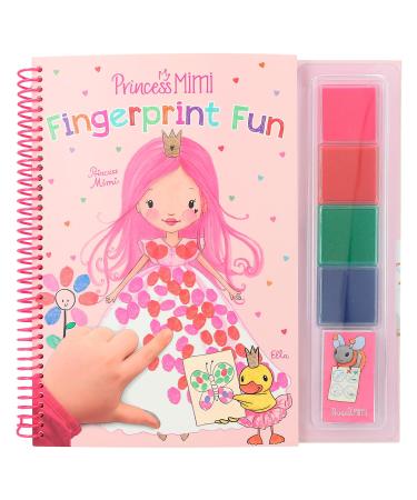 Depesche 12105 Princess Mimi - Fingerprint Fun coloring book with 4 ink pads for coloring with your fingers