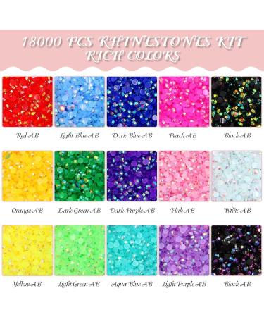 15 Mixed Color Jelly Round 3mm Rhinestones with Storage Box - ZYNERY Flatback Rhinestones - Buy Online on SooperMarket.com