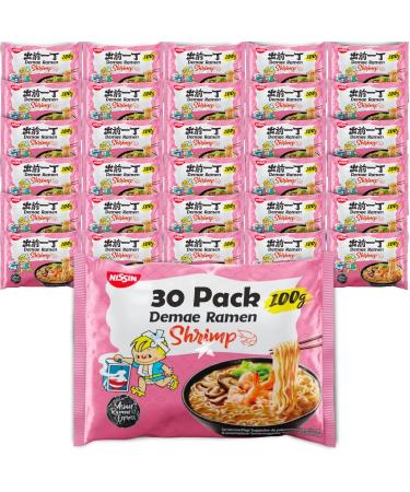 Nissin | Demae Ramen Instant Ramen Noodles | Shrimp Flavour | 30x100g