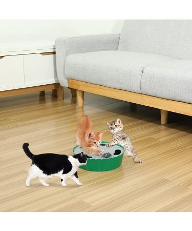 Pawaboo Electric Interactive Cat Toy with Running Mouse - Automatic Rotating Teaser for Endless Fun and Exercise - Green - Buy Online on SooperMarket.com