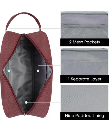 Travel Toiletry Wash Bag for Men and Women | Dopp Kit Shaving Bag | Jujube Red - Buy Online on SooperMarket.com