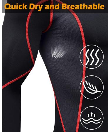 Milin Naco Cool Dry Compression Shirts for Men Long Sleeve Baselayer Tops - 3 Pack (Black) - X-Large Tall - Buy Online on SooperMarket.com