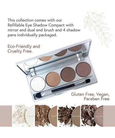 Honeybee Gardens Hot Chocolate Eye Shadow Palette - Vegan, Gluten-Free, Paraben-Free | Natural Ingredients - Net Wt 1.3g - Buy Online on SooperMarket.com