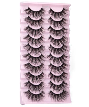 False Eyelashes: Fluffy 20mm Mink Cat Eye Lashes - 10 Pairs Pack for a Natural 5D Curl Wispy Look by EYDEVRO - Buy Online on SooperMarket.com
