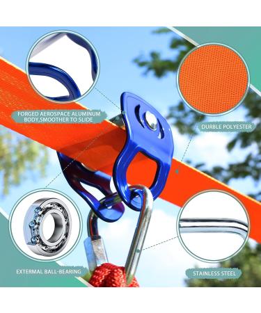 63 FT Zipline Pulley Kit for Backyard - Ninja Warrior Slackline Accessories for Kids & Adults - Buy Online on SooperMarket.com