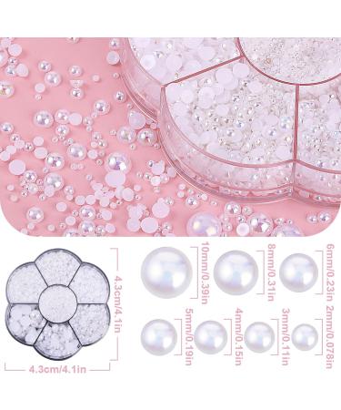 Thinp 5645 PCS Nail Pearls Set with Pickup Pencil and Tweezer - Assorted Sizes Flat Back Pearls Nail Charms for Crafting and Nail Art - Buy Online on SooperMarket.com