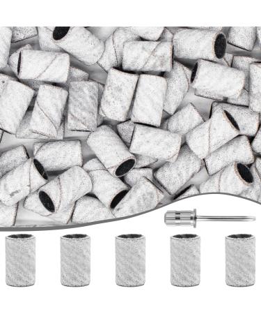 240 Grit Sanding Bands for Nail Drill 100Pcs Extra Fine Sanding Bands for Nail for Natural Nails Polishing and Shaping Zebra Nail Sanding Bands Nail Sanding Bands Set for Manicures Pedicures