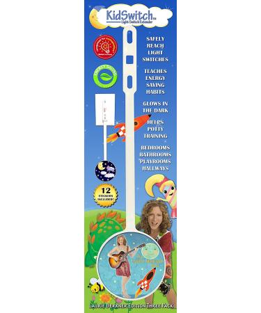 KidSwitch Lightswitch Extension for Toddlers - Laurie Berkner Edition - 3 Count with 12 Themed Art Decals - Multi-Award Winning! - Buy Online on SooperMarket.com