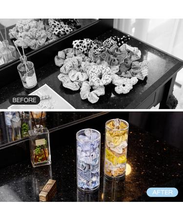 Clear Hair Scrunchie Holder Stand with Lid - 2 Pack | Hair Ties & Accessories Organizer for Teen Girls - FABROK - Buy Online on SooperMarket.com