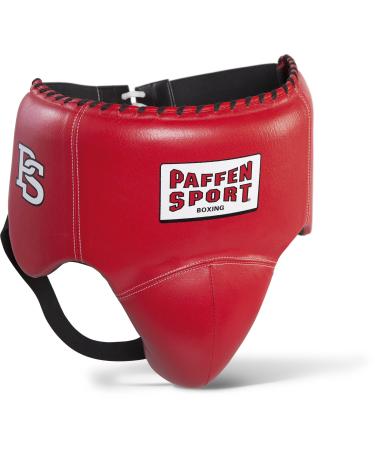 Paffen Sport PRO Mexican competition and sparring groin guard for boxing made of genuine leather red L-XL