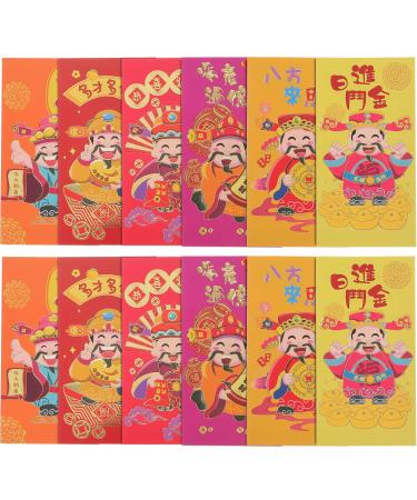 ABOOFAN 24pcs God of Wealth Red Envelope Bag Rabbit Year Envelope Chinese New Year Red Envelope Lucky Money Envelopes Bunny Red Envelopes See Spring Bao Paper Zodiac Bag Chinese Style