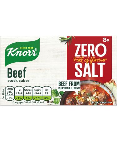 Knorr Zero Salt Beef Stock Cubes lactose- and gluten-free for delicious zero-salt beef dishes 192x 9 g - Buy Online on SooperMarket.com